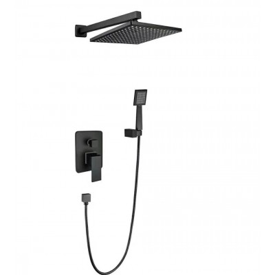 2018 Black color conceal hidden bathroom shower set