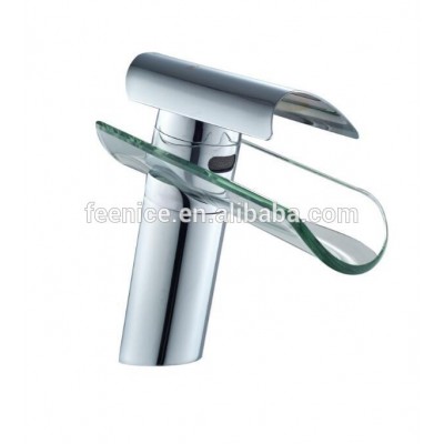 Feenice factory on sale glass waterfall bathroom basin faucet