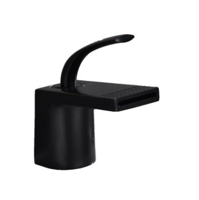 2019 new arrival sanitaryware black painted color brass waterfall faucet basin tapware mixer