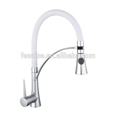 Feenice Brass Chrome Finish Kitchen Sink Faucet with colorful rubber tube